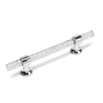 Ручка-скоба cappio pk106, м/о 96 мм, d=12 мм, пластик, цвет прозрачный/хром