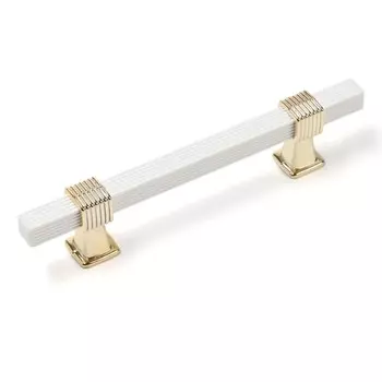 Ручка скоба cappio pk117, м/о 96 мм, цвет белый/золото