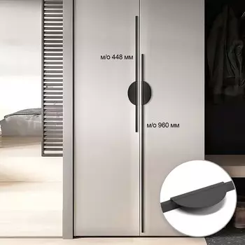 Ручка-скоба cappio рс319, м/о 448 мм, цвет черное дерево