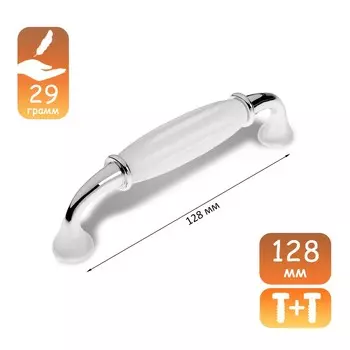 Ручка-скоба cappio rsc012, пластик, м/о 128 мм, цвет хром