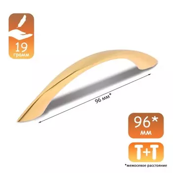 Ручка-скоба cappio rsc014, м/о 96 мм, цвет золото