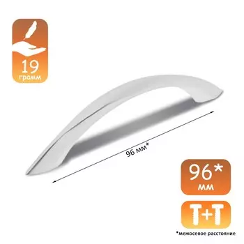 Ручка-скоба cappio rsc014, м/о 96 мм, цвет хром