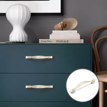 Ручка-скоба cappio rsc018, м/о 128 мм, цвет белый/золото