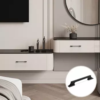 Ручка-скоба cappio rsc020, алюминий, м/о 128 мм, цвет черный