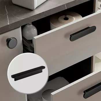 Ручка-скоба cappio rsc021, алюминий, м/о 96 мм, цвет черный