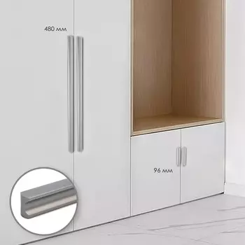 Ручка-скоба cappio rsc022, алюминий, м/о 96 мм, цвет графит