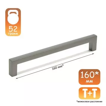 Ручка-скоба cappio rsc026, м/о 160 мм, цвет графит