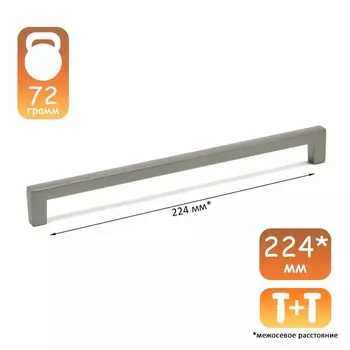 Ручка-скоба cappio rsc026, м/о 224 мм, цвет графит