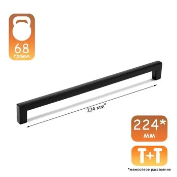 Ручка-скоба cappio rsc026, м/о 224 мм, цвет черный