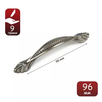 Ручка-скоба мебельная pc176, м/о 96 мм, цвет бронза