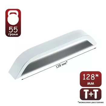 Ручка-скоба рс109, м/о 128 мм, цвет хром