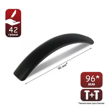 Ручка-скоба мебельная рс110, м/о 96 мм, черная