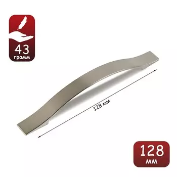 Ручка-скоба рс134, м/о 128 мм, цвет матовый никель