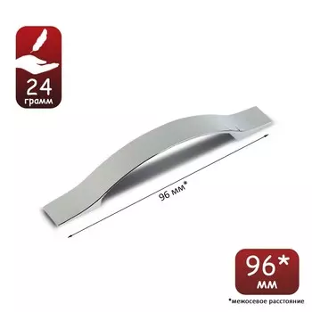 Ручка-скоба мебельная рс134, м/о 96 мм, цвет хром