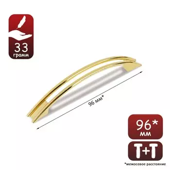 Ручка-скоба рс139gp, м/о 96 мм, цвет золото