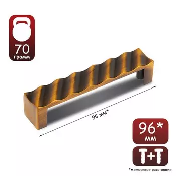 Ручка-скоба мебельная рс160cof, м/о 96 мм, цвет кофе