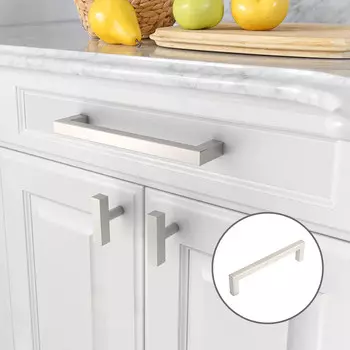 Ручка-скоба cappio square rsc008, нержавеющая сталь, м/о 128 мм, цвет серебро