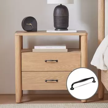 Ручка-скоба мебельная wave pc173bl, м/о 96 мм, цвет черный