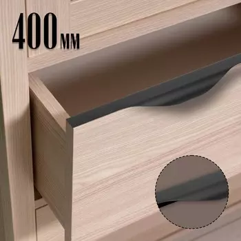 Ручка торцевая cappio rp100bl, l=400 мм, цвет черный, 4 шт.