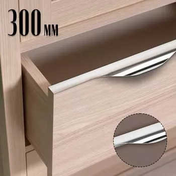 Ручка торцевая cappio rp100ch, l=300 мм, цвет хром, 4 шт.