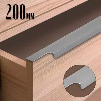 Ручка торцевая cappio rp100gr, l=200 мм, цвет серый, 4 шт.