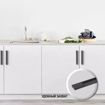 Ручка торцевая cappio rp101bl, м/о 128 мм, цвет черный