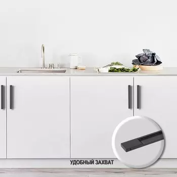 Ручка торцевая cappio rp101bl, м/о 128 мм, цвет черный, 4 шт.