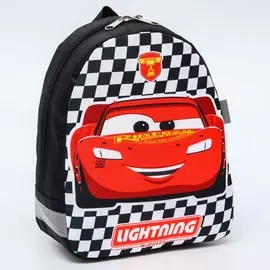 Рюкзачок детский тачки, 19*9*23, отд на молнии, черный