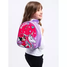 Рюкзак детский для девочки, на молнии, с карманом, розовый, 231027 см magic, минни и единорог