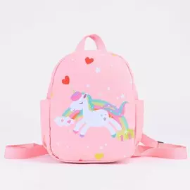 Рюкзак детский, отдел на молнии, 2 боковых кармана, цвет розовый