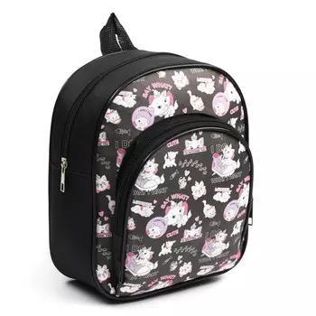 Рюкзак детский для девочки с карманом, 23196 см, коты аристократы