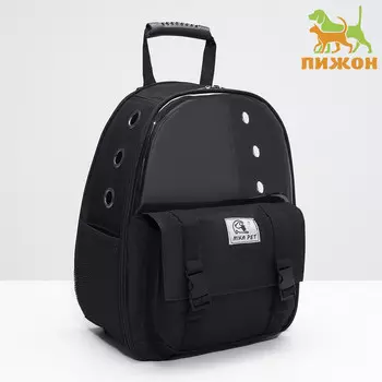 Рюкзак для переноски кошек и собак, с окном для обзора, черный