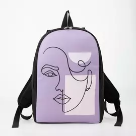 Рюкзак школьный текстильный face line, 25х13х37 см, цвет сиреневый