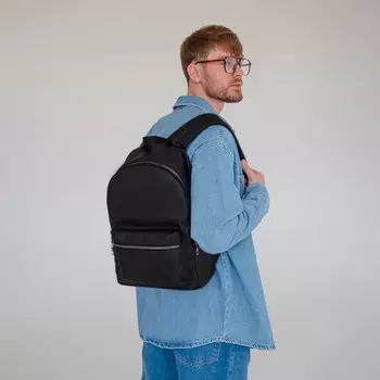 Рюкзак городской textura на молнии, с карманом, размер 281539 см, черный