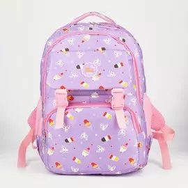 Рюкзак, отдел на молнии, 2 наружных кармана, 2 боковых кармана, цвет сиреневый