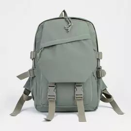 Рюкзак, отдел на молнии, 2 наружных кармана, 2 боковых кармана, цвет зелёный
