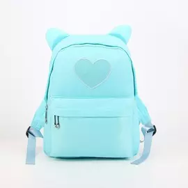 Рюкзак, отдел на молнии, наружный карман, 2 боковых кармана, цвет голубой