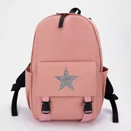 Рюкзак, отдел на молнии, наружный карман, 2 боковых кармана, цвет розовый