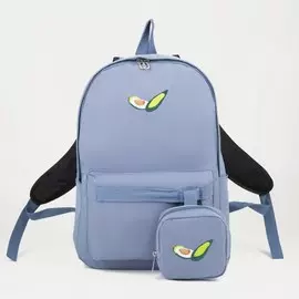 Рюкзак, отдел на молнии, наружный карман, сумочка, цвет голубой