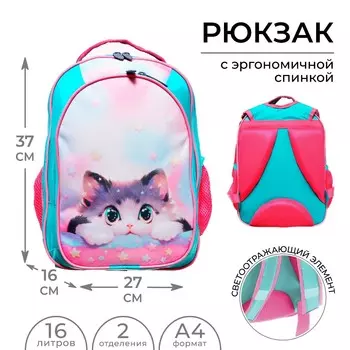 Рюкзак школьный, 37 х 27 х 16 см, эргономичная спинка, calligrata б