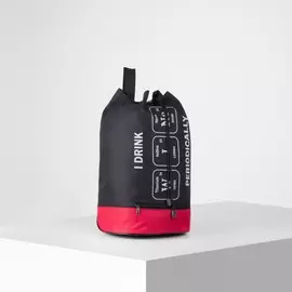 Рюкзак школьный молодежный торба, отдел на стяжке шнурком, цвет черный/красный