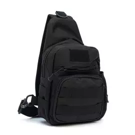 Рюкзак-слинг на молнии аdventure, с карманами, черный