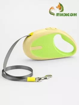 Рулетка - поводок для собак, лента 3 метра, зеленая