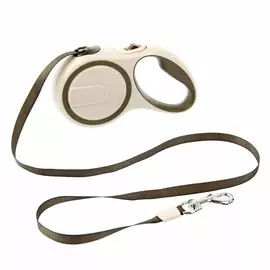 Рулетка с системой эффективного скручивания поводка, 3 м, до 15 кг, бежево-коричневая