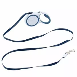 Рулетка с системой эффективного скручивания поводка, 3 м, до 15 кг, серо-синяя