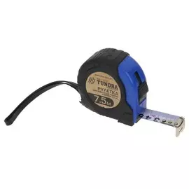 Рулетка тундра, обрезиненный корпус, 7.5 м 25 мм