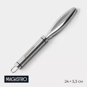 Рыбочистка magistro solid, нержавеющая сталь, хромированная