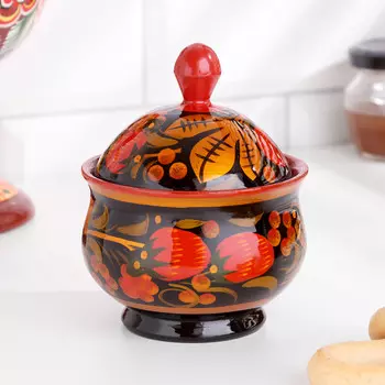 Сахарница дерево хохлома