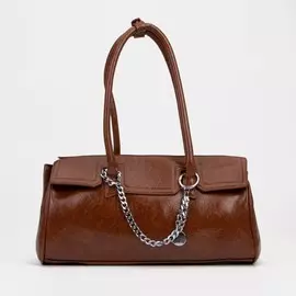 Сумка-саквояж на молнии, цвет коричневый