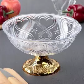 Салатник на ножке доляна, 2213 см, цвет золотистый